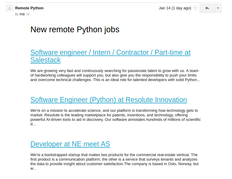 Remote Python - Daily Job Alerts